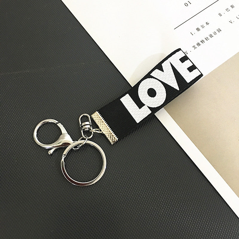 Wholesale English Alphabet LOVE Ribbon Keychains